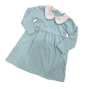 Jellybean Blue and White Striped Cotton Playdress
